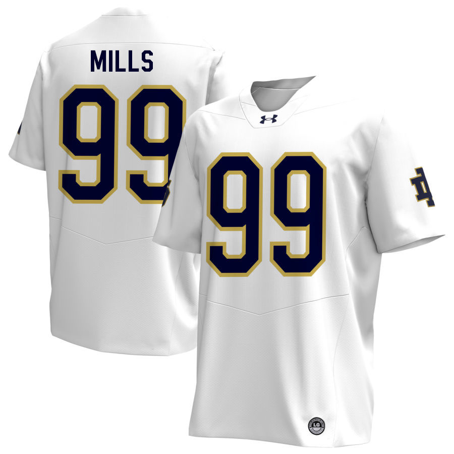 Rylie Mills Notre Dame Jerseys, UND Fighting Irish College Football Apparels Stitched-White